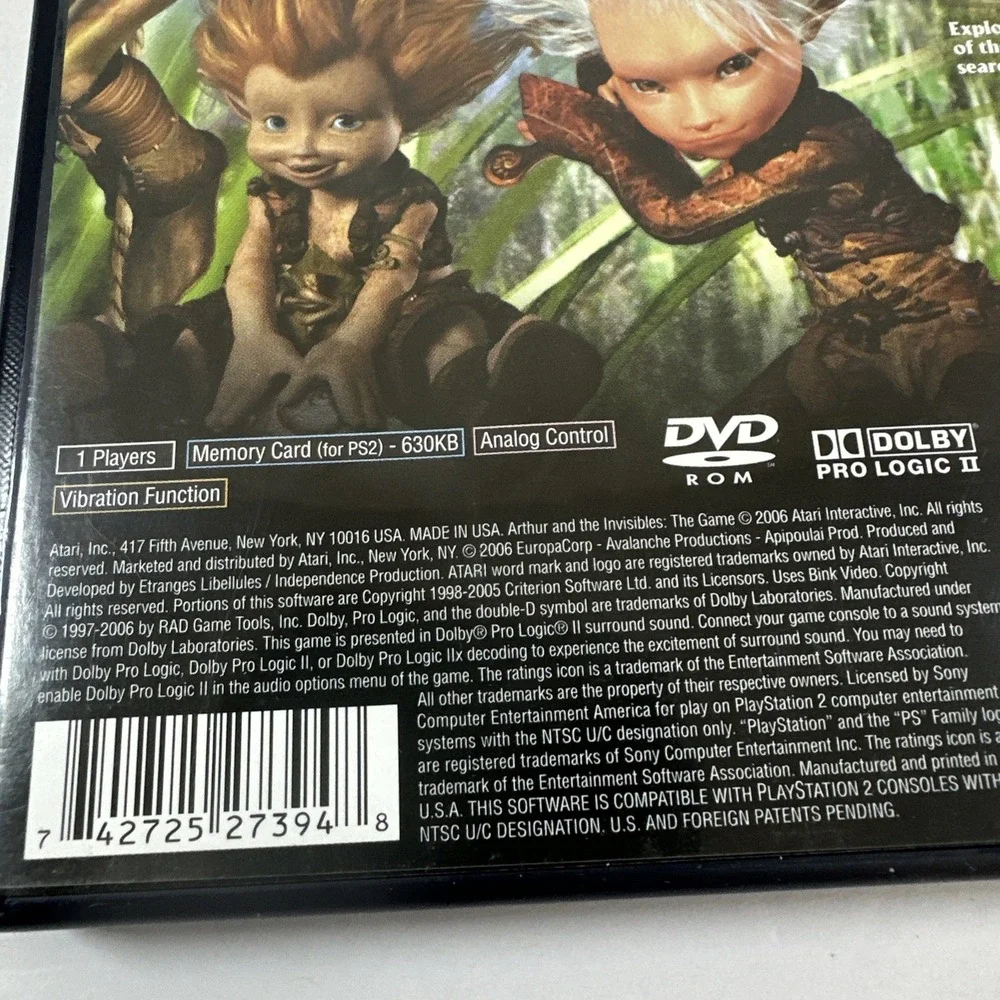 Arthur and the Invisibles‎ Playstation 2 Everyone 2006 Used